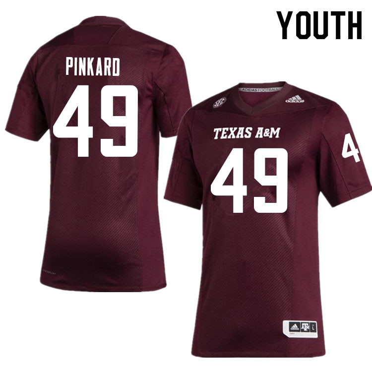 Youth #49 Dion Pinkard Texas A&M Aggies College Football Jerseys Sale-Maroon